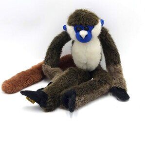Wild Republic Blue Faced Hanging Monkey Plush 17" 2001 Stuffed Animal